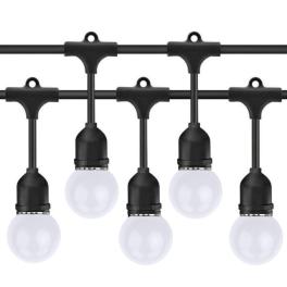 Ghirlanda Luminoasa 20m cu 20 BecurI LED 3W E27 lumina calda IP44 Interconectabila