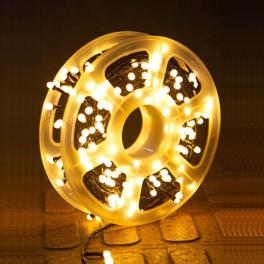 Instalatie brad LED alb calda 50m, 500 LED, geam laptos