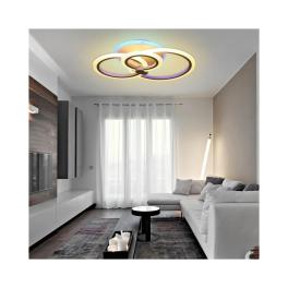 Lustra Alba Led RGB, 100W, cu Telecomanda, 3 tipuri de lumina, Intensitate Reglabila
