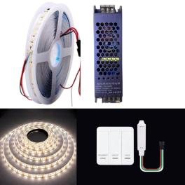 Kit banda LED digitala Waterfall PRO-BD24V-4000K, 24V, 120 LED/m, 10m, cu controller si transformator 200W