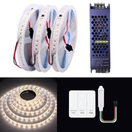 Kit banda LED digitala Waterfall PRO-KIT30M-BD24V-4200K, 24V, 120 LED/m, 30m, controller, alimentator 400W