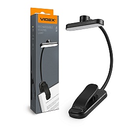 Lampa de citit cu clips reincarcabila VIDEX USB-C neagra VL-NL134B