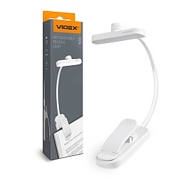 Lampa de citit reincarcabila VIDEX cu clips USB-C alba VL-NL134W