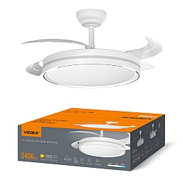 Ventilator tavan cu lustra LED VIDEX CLF06, 60W, 5.400 lm, CCT, alb, telecomanda