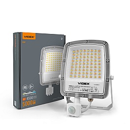 LED Floodlight with motion sensor VIDEX-FLOOD-LED-F5-PIR-50W-CCT