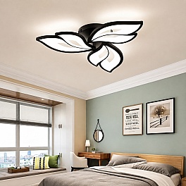 Lustră LED cu Telecomandă D99-3-BK, 72W, 3000K-6500K, Negru, D500 mm