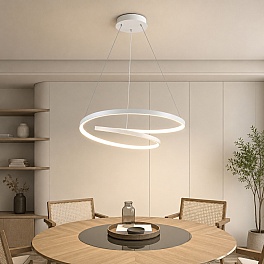 Lustră LED LT105WH cu Telecomandă, 216W, 3000K-6000K, Alb, D500 mm