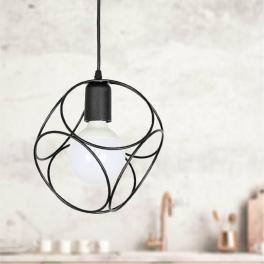 Lustră pendul neagră geometrică 1xE27, model DL75D014