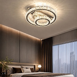 Lustra LED cu telecomanda, cristal, 100W, dimabila, 3 functii, DIP9675-500Y