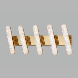 Lustra LED telecomanda 50W ACR-8096 Aurie, 5 brate Crystal Bar, lumina reglabila 3000K-6500K
