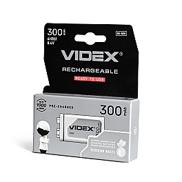Ni-MH Rechargeable battery VIDEX 6HR61 300mAh 1pc BLISTER