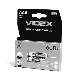 Ni-MH Rechargeable battery VIDEX HR03 600mAh 2pcs BLISTER