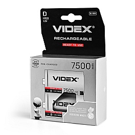 Ni-MH Rechargeable battery VIDEX HR20 7500mAh 2pcs BLISTER