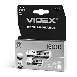 Ni-MH Rechargeable battery VIDEX HR6 1500mAh 2pcs BLISTER