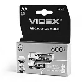 Ni-MH Rechargeable battery VIDEX HR6 600mAh 2pcs BLISTER