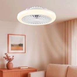 Plafoniera LED cu ventilator FANCY, 40W + 20W, 3CCT, 3200lm, cu telecomanda, alba, BRAYTRON