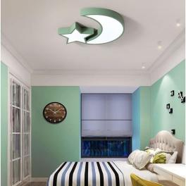 Lustra camera copil Led Green Star Wood 96W 60cm