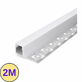 Profil banda LED de capat, incastrat sub tencuiala, 2m, 30 x 12 mm, canal 11 mm