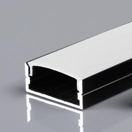 Profil LED aluminiu negru 2m, 17.4x12.4x7mm, cu difuzor alb