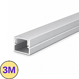 Profil LED Aplicat Aluminiu Argintiu 3M, 12mm, PROFILE-S3, Dispersor Alb