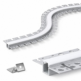 Profil LED flexibil 2m aluminiu, alb, cu dispersor alb, Optonica OT1-A2