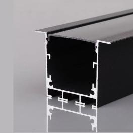 Profil LED incastrat, aluminiu, 50×35×53 mm, 2 m, negru, 120-001-1007-020
