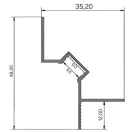 Profil LED scafa Shadow Gap alb 2m aluminiu incastrat perete si tavan