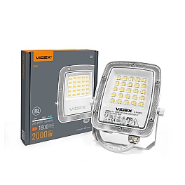 Proiector LED exterior VIDEX F5, 20W, 2000 lm, CCT3, 3000K/5000K/6500K, IP65, alb