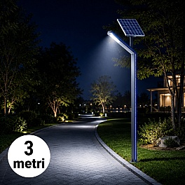 Stâlp LED Iluminat Stradal Solar 3m 30W IP65 Gri 6500K LED Philips