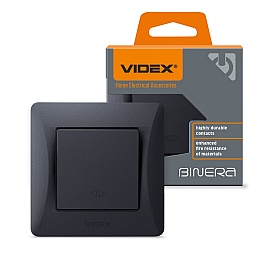 Switch 1 gang intermediate black graphite VIDEX BINERA