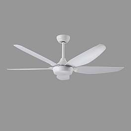Ventilator tavan LED cu telecomanda PRO-YUE-M206-5, 5 elice, alb, 140x40cm, 24W LED, 3 lumini, motor DC 45W