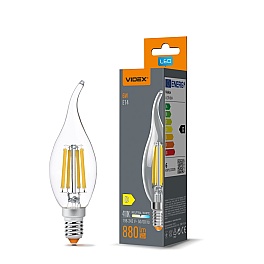 Bec LED filament VIDEX C37, E14, 6W, 880 lm, 4100K, lumina neutra, VL-C37Ft-06144