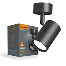 Spot LED Aplicat VIDEX GU10, Negru, Rotativ, IP20, VL-SPF05B-BFB