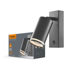 Lumina spot montata pe perete VIDEX-GU10-KENT-NEGRU