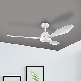 Ventilator tavan cu LED si telecomanda 140 cm 55 inch YUE-M206-3 alb, 3 viteze, 3 tipuri de lumina, 3 pale ABS