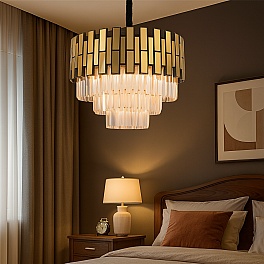 Candelabru Dazzling Crystal 400, iluminat modern, E14, auriu