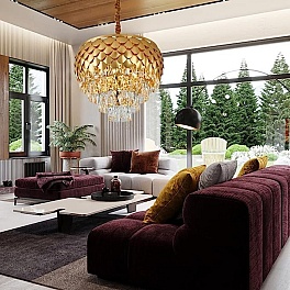 Candelabru Royal Golden 500, iluminat modern, E14, Auriu
