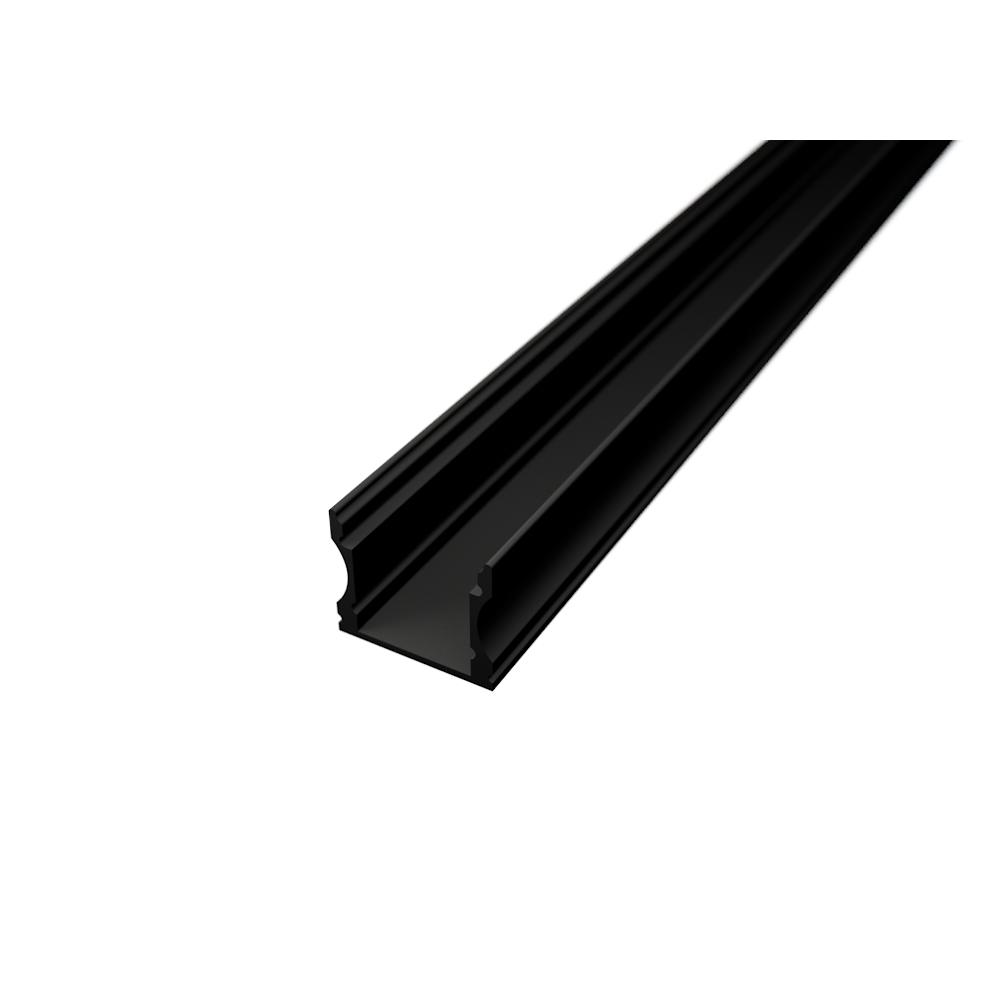 Profil aluminiu pentru banda LED aplicat SURFACE 2, 17,2x14,6 mm, 2 m, negru