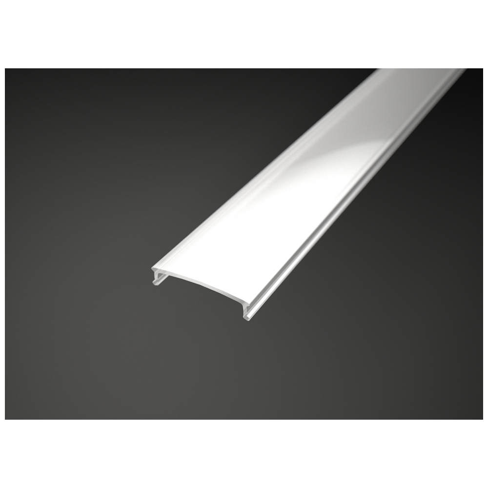 Dispersor opal pentru profil aluminiu banda LED, Type 2, 2 m, alb laptos