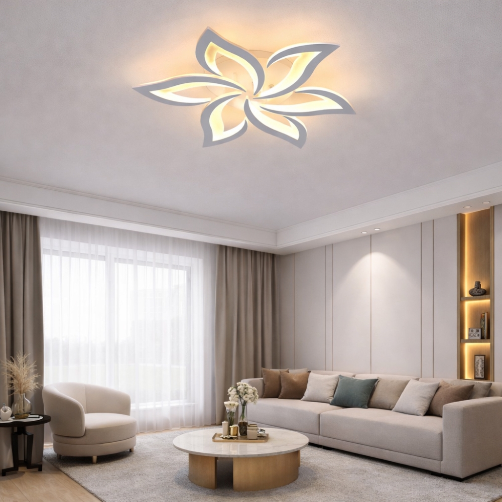 Lustra Led Vibe 80W, 5 Brate Si Telecomanda, Intensitate Reglabila