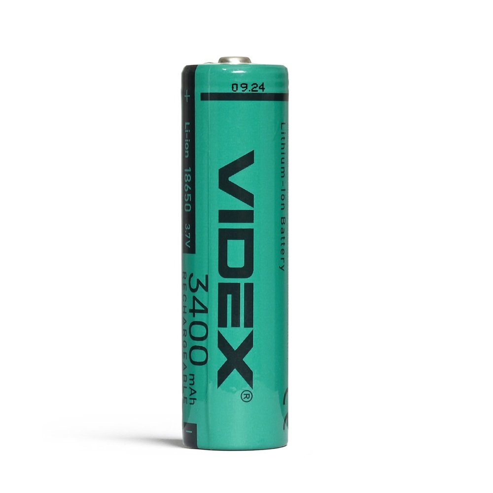 Acumulator Li-ion VIDEX 18650, 3.7V, 3400 mAh, fara protectie, bulk 1 bucata