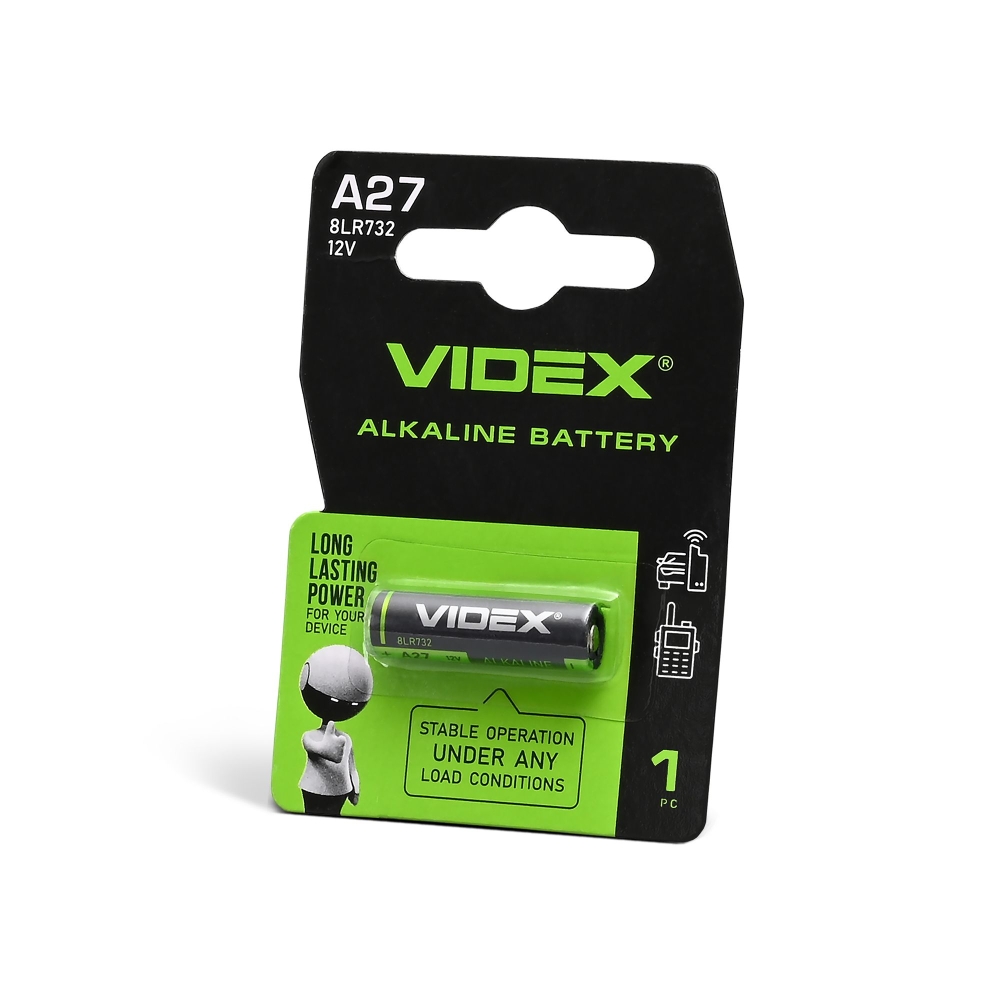 Alkaline battery VIDEX А27 1pc BLISTER CARD