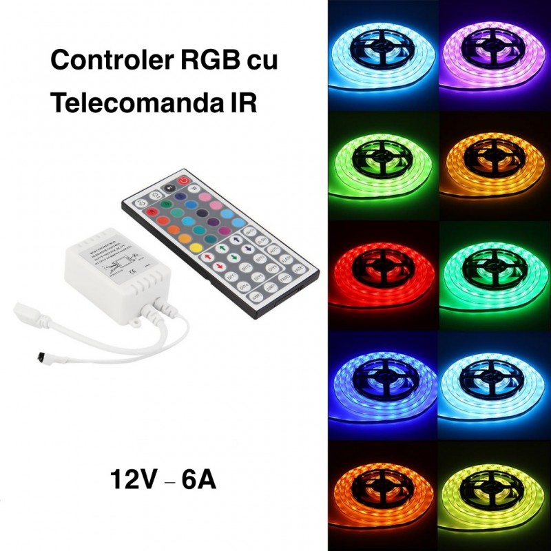 Controler banda led RGB cu telecomanda 44 taste