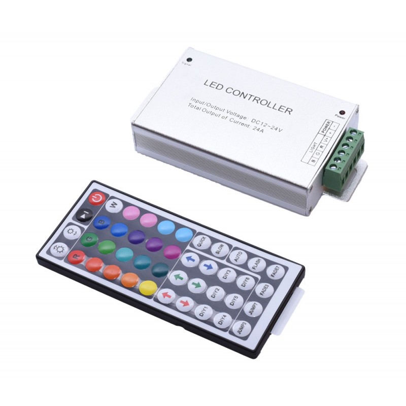 Controller metalic banda led RGB 12-24V 24A, telecomanda 44 taste