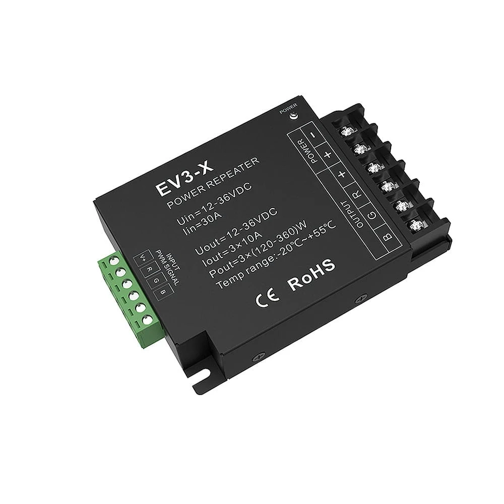 Amplificator LED RGB ARL-EV3-X, 12&ndash;36V DC, 30A, 3x10A