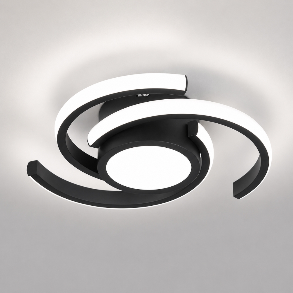 Aplică LED AL326-BK, 24W, 3000K-6500K, Negru, 280 x 280 mm
