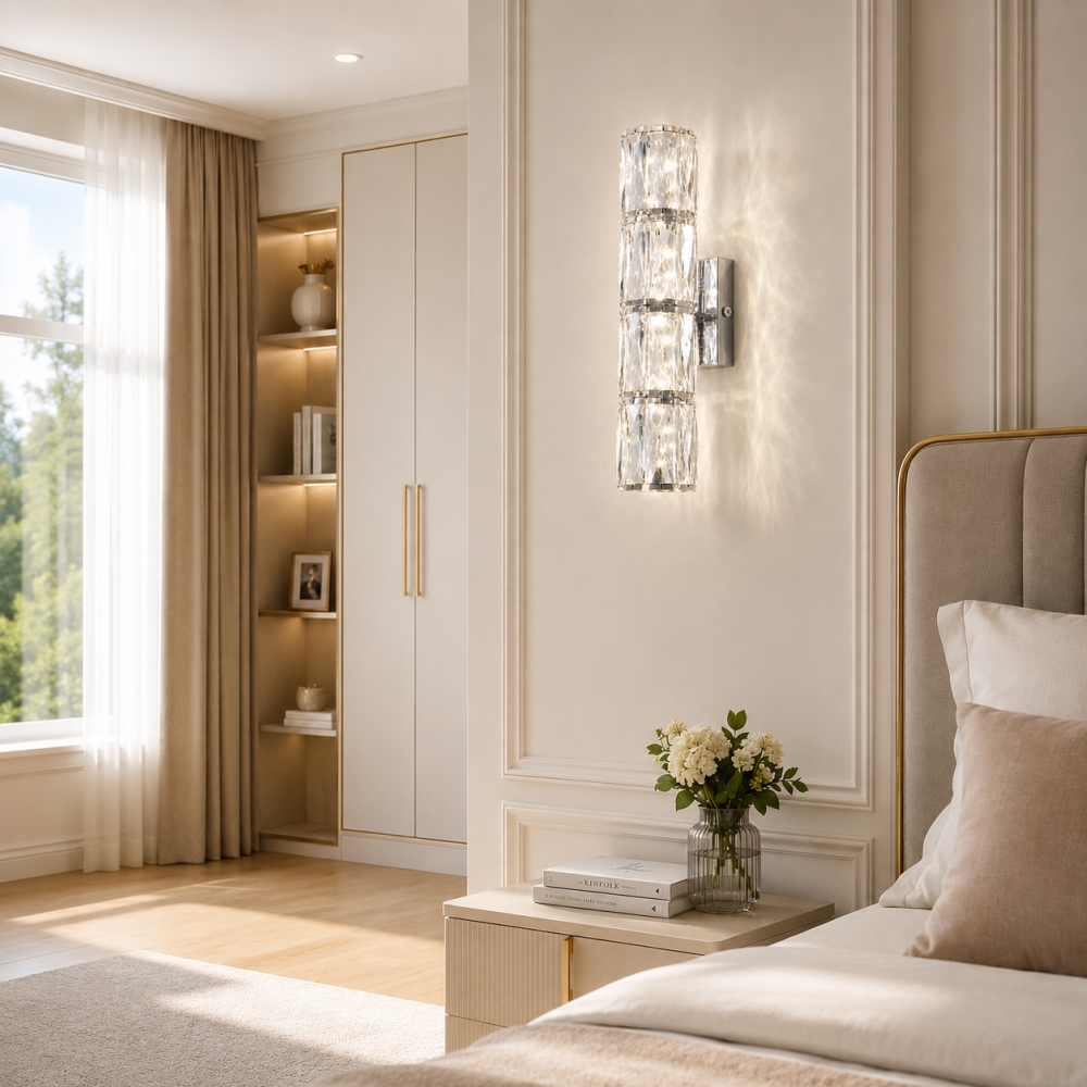 Aplică LED B01-4-SV, 20W, 3 Tipuri de Lumină, 3000K/4000K/6500K, Argintiu, 80 x 400 mm