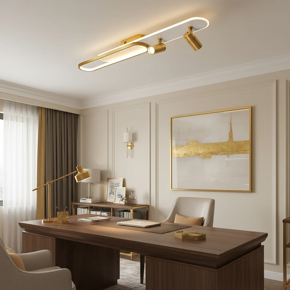 Aplică LED cu spoturi 55W, 100cm, reglabilă 3000-6500K, auriu, YCM635GD-100CM