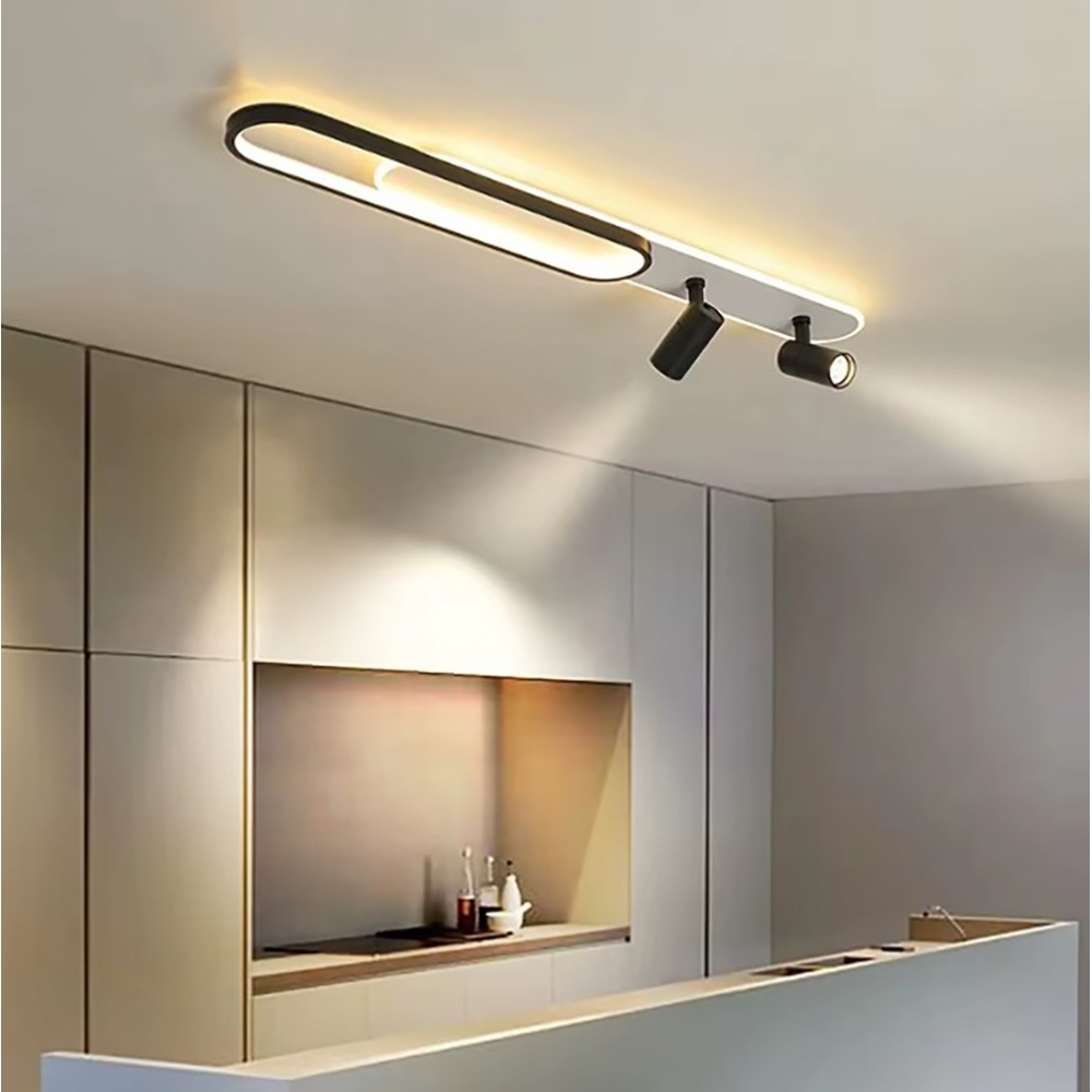 Aplică LED cu spoturi 55W, 100cm, reglabilă 3000-6500K, negru, YCM635BK-100cm