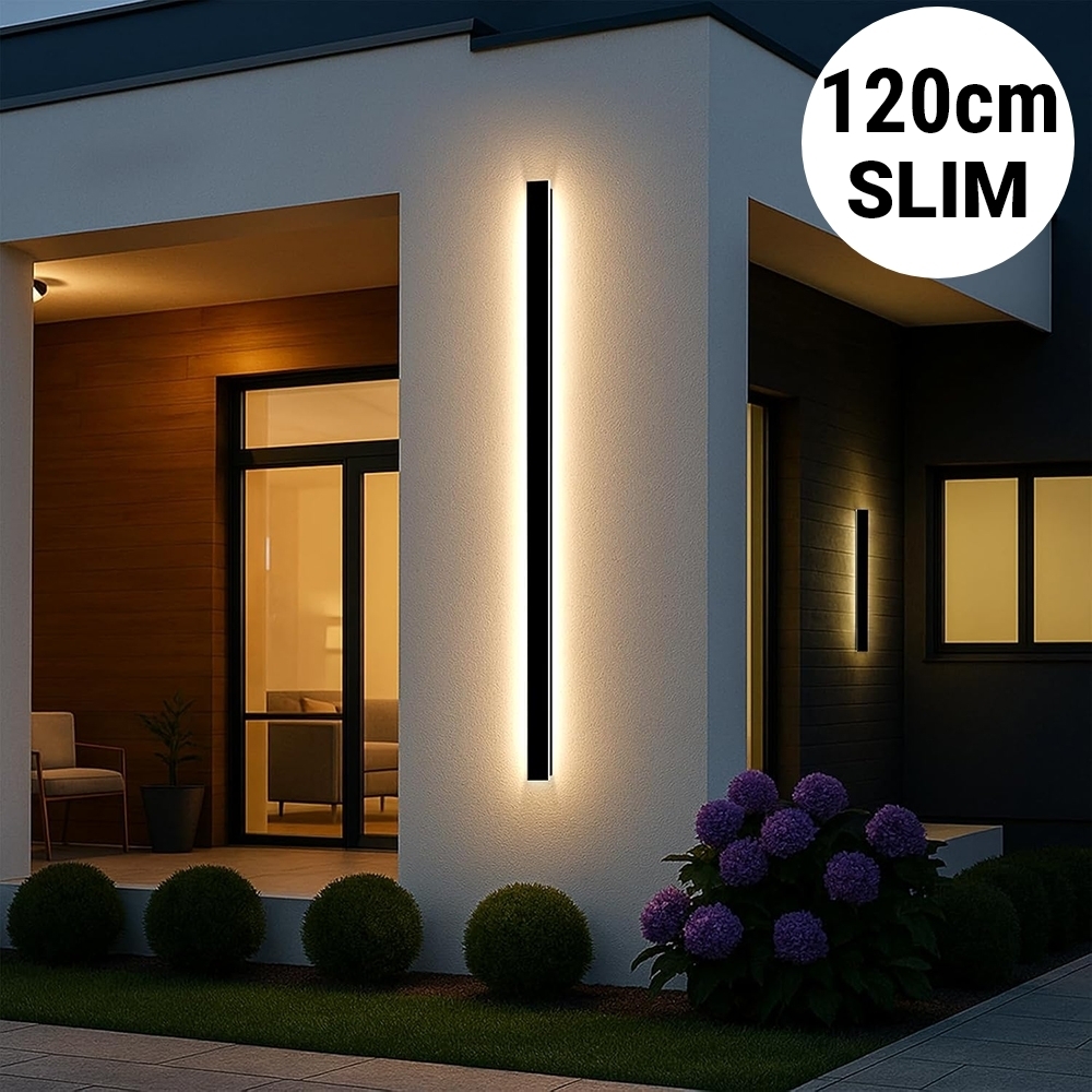 Aplică LED Exterior Bara Luminoasă Black SLIM 120 cm, 30W, IP65, Negru, 3000K
